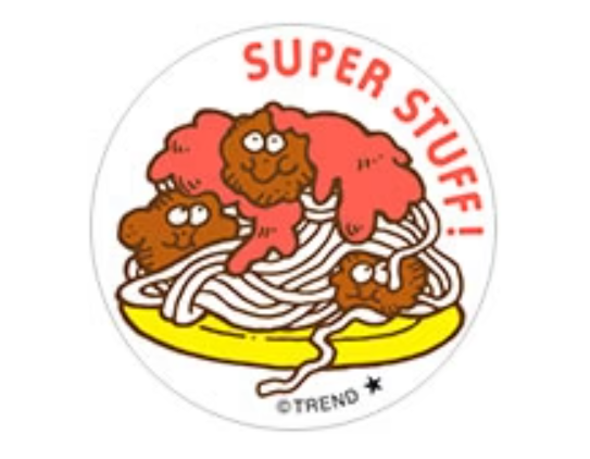 Super Stuff Spaghetti Retro Scratch 'n Sniff Stinky Stickers 24ct