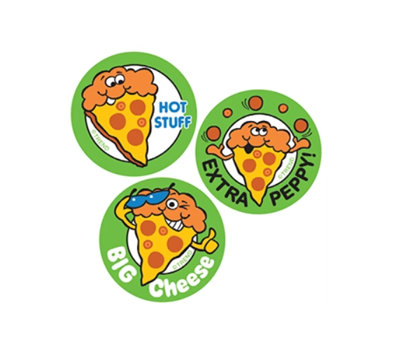 Extra Peppy Pizza Retro Scratch 'n Sniff Stinky Stickers 24ct