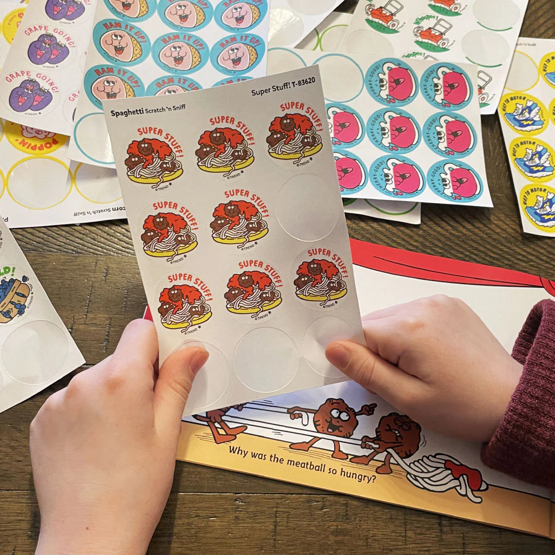 Super Stuff Spaghetti Retro Scratch 'n Sniff Stinky Stickers 24ct