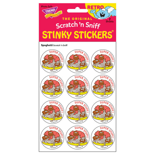 Super Stuff Spaghetti Retro Scratch 'n Sniff Stinky Stickers 24ct