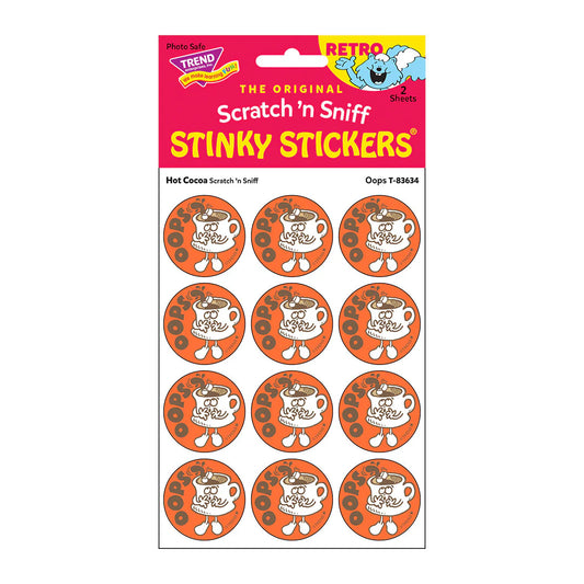 Oops! Hot Cocoa Retro Scratch 'n Sniff Stinky Stickers 24ct