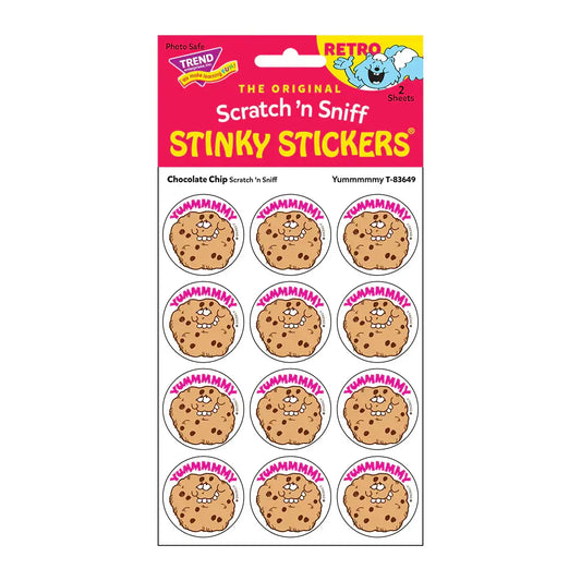 Yummmmy Chocolate Chip Retro Scratch 'n Sniff Stinky Stickers 24ct