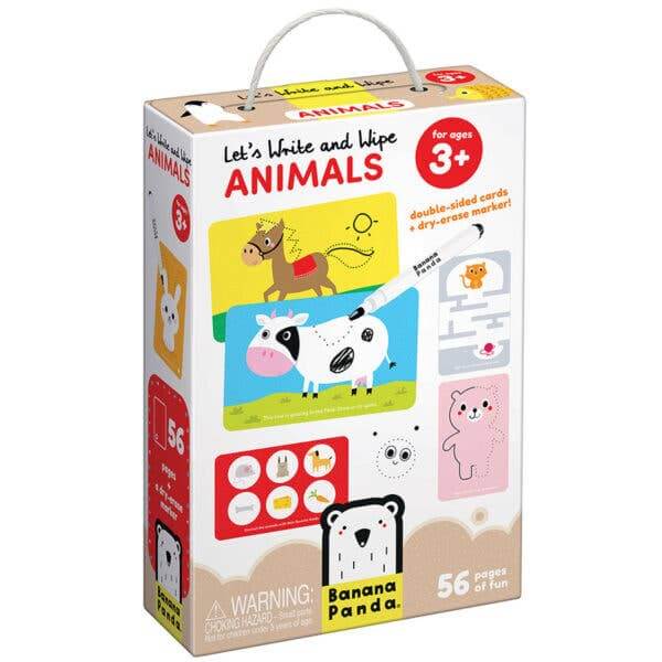 Let's Write and Wipe Animals Dry Erase Age 3+ for toddlers