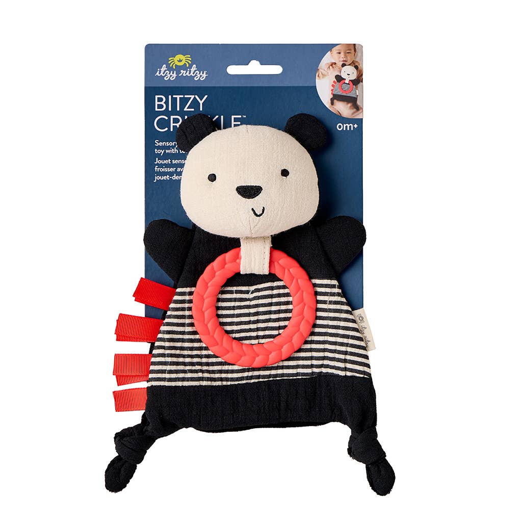 Panda Bitzy Crinkle Sensory Toy with Teether
