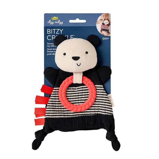 Panda Bitzy Crinkle Sensory Toy with Teether