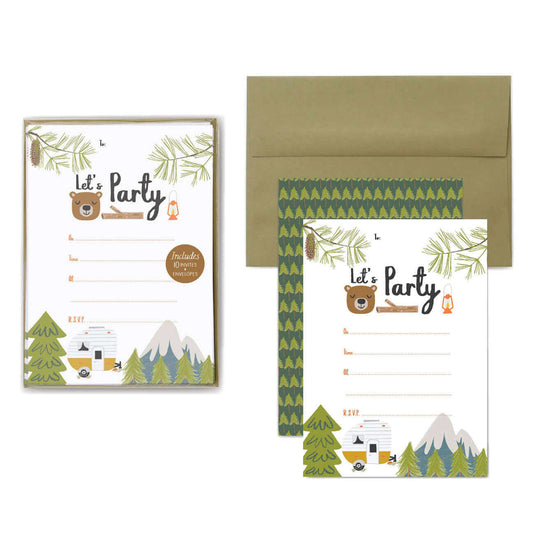 Little Camper Party Invitations, Lucy Darling, eco-friendly Toys, Mountain Kids Toys