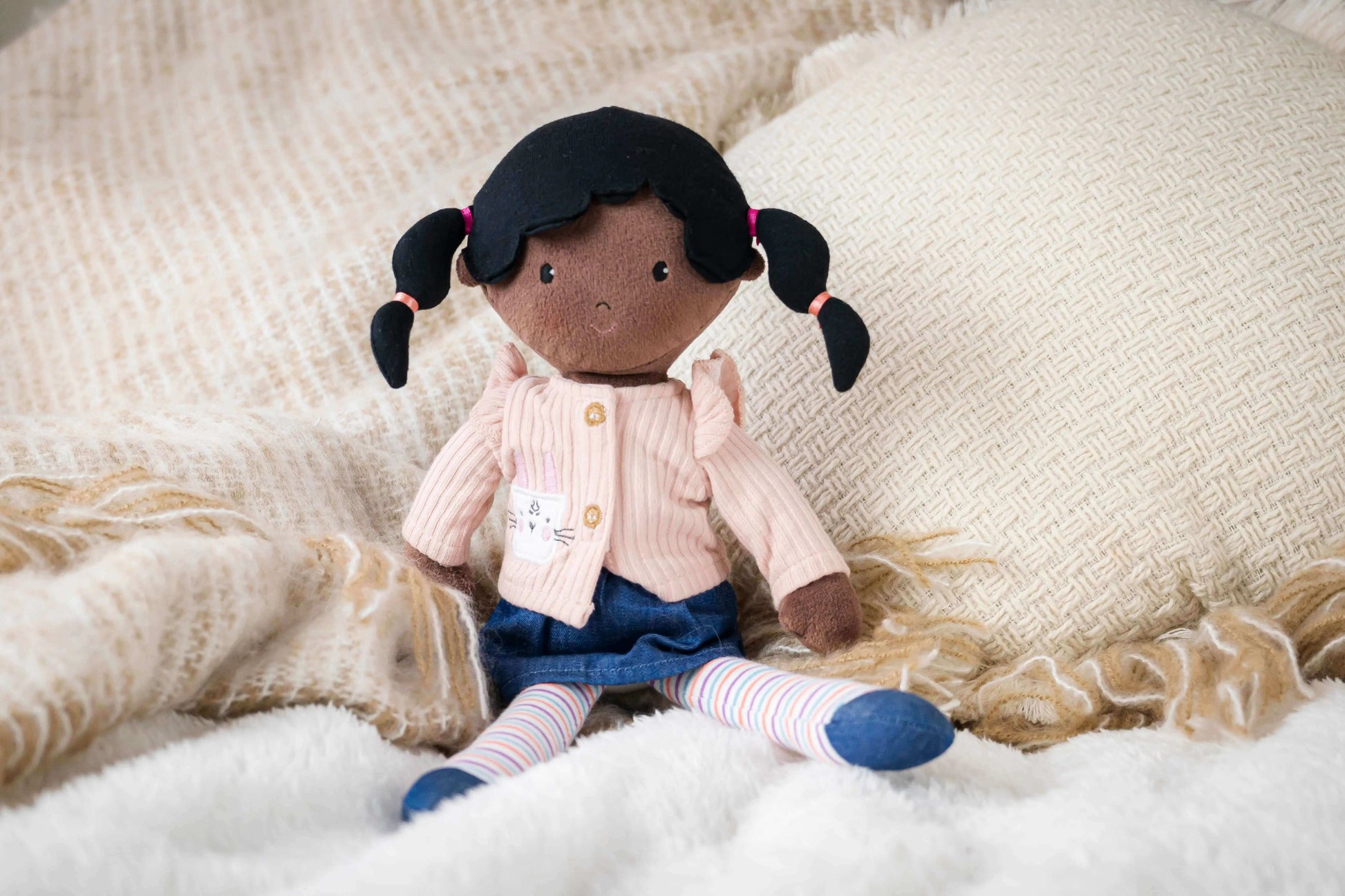 Alicia - Pink Sweater Doll, Tikiri Toys, eco-friendly Toys, Mountain Kids Toys