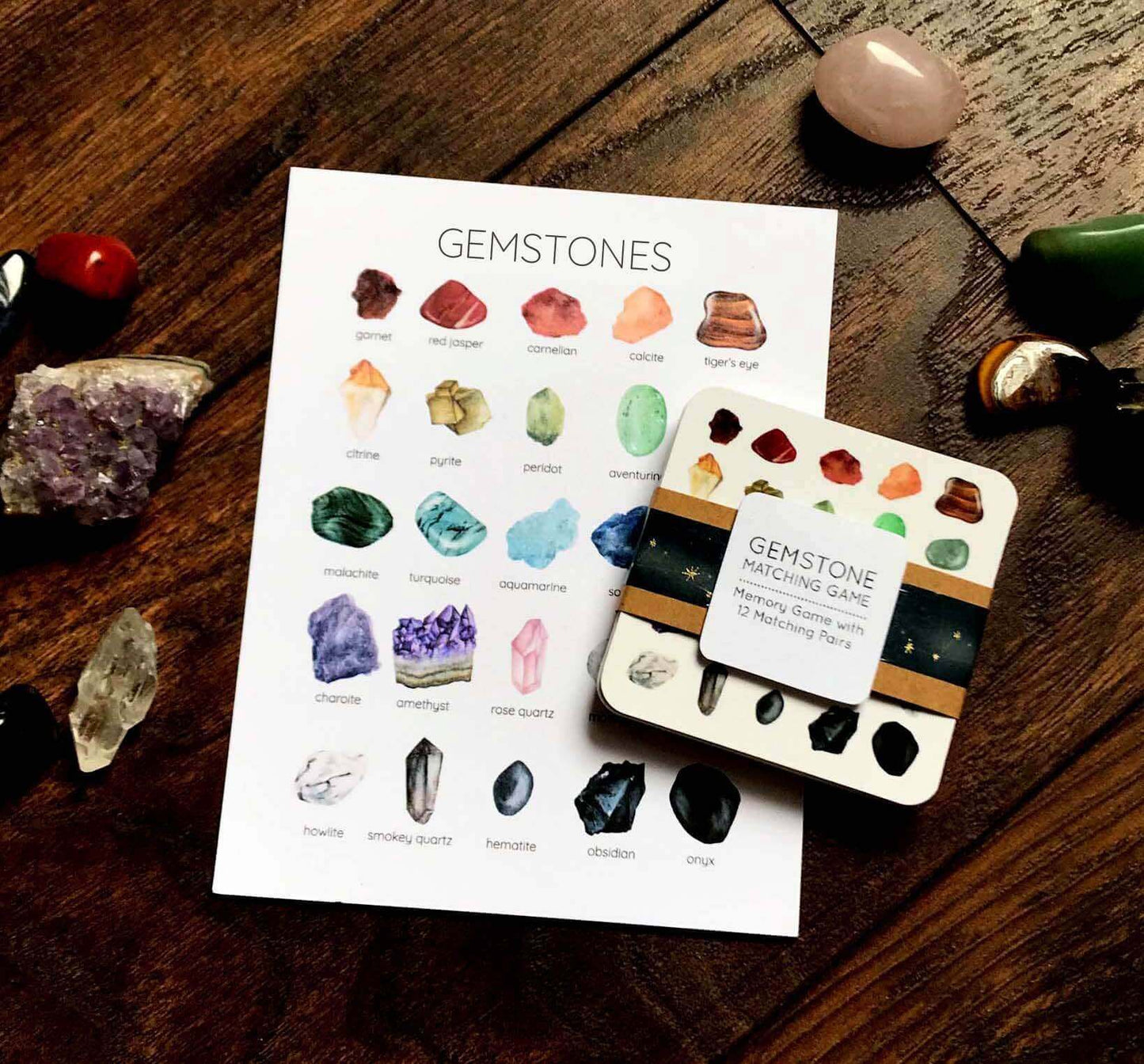 Gemstone Matching Game, Stephanie Hathaway Designs, eco-friendly Toys, Mountain Kids Toys