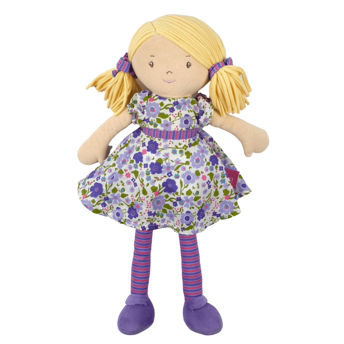 Peggy - Blonde Hair with Purple and Pink Dress, Tikiri Toys, eco-friendly Toys, Mountain Kids Toys
