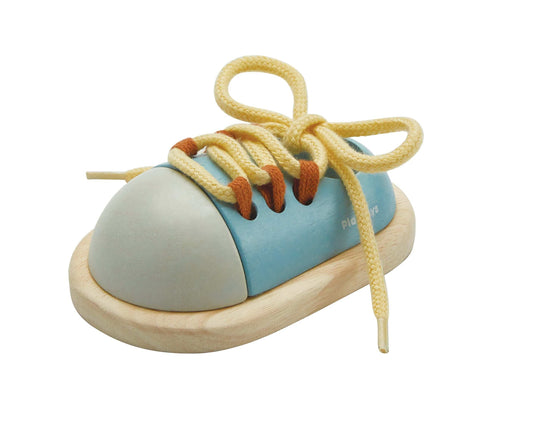 Tie Up Shoe, Neutrals, PlanToys, eco-friendly Toys, Mountain Kids Toys