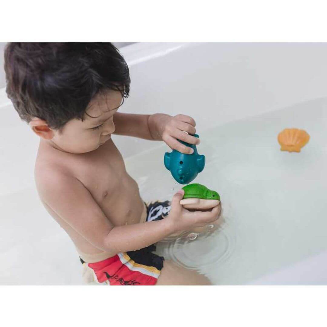 Sea Life Bath Set, PlanToys USA, eco-friendly Toys, Mountain Kids Toys