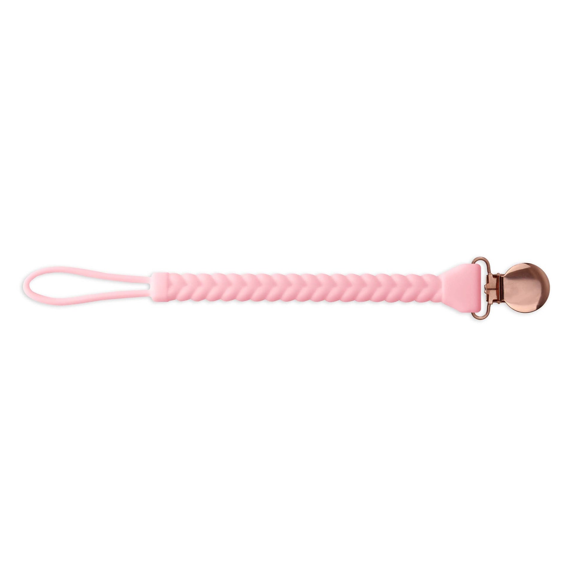 Sweetie Strap Silicone One-Piece Paci Clip - Pink Braid, Itzy Ritzy, eco-friendly Toys, Mountain Kids Toys