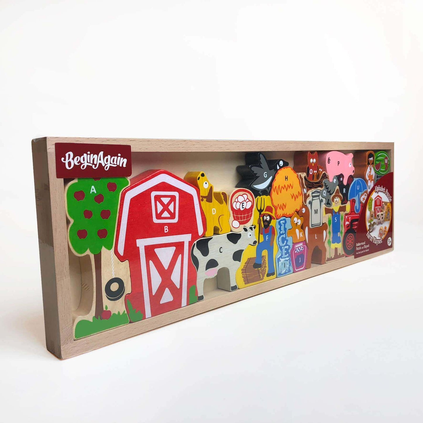Farm A to Z Puzzle and Playset, Begin Again, eco-friendly Toys, Mountain Kids Toys