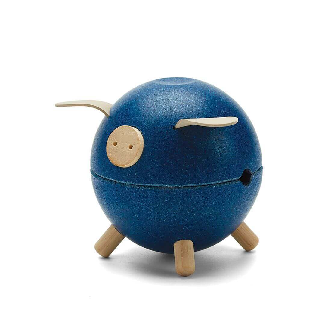 Piggy Bank - Blue, PlanToys USA, eco-friendly Toys, Mountain Kids Toys
