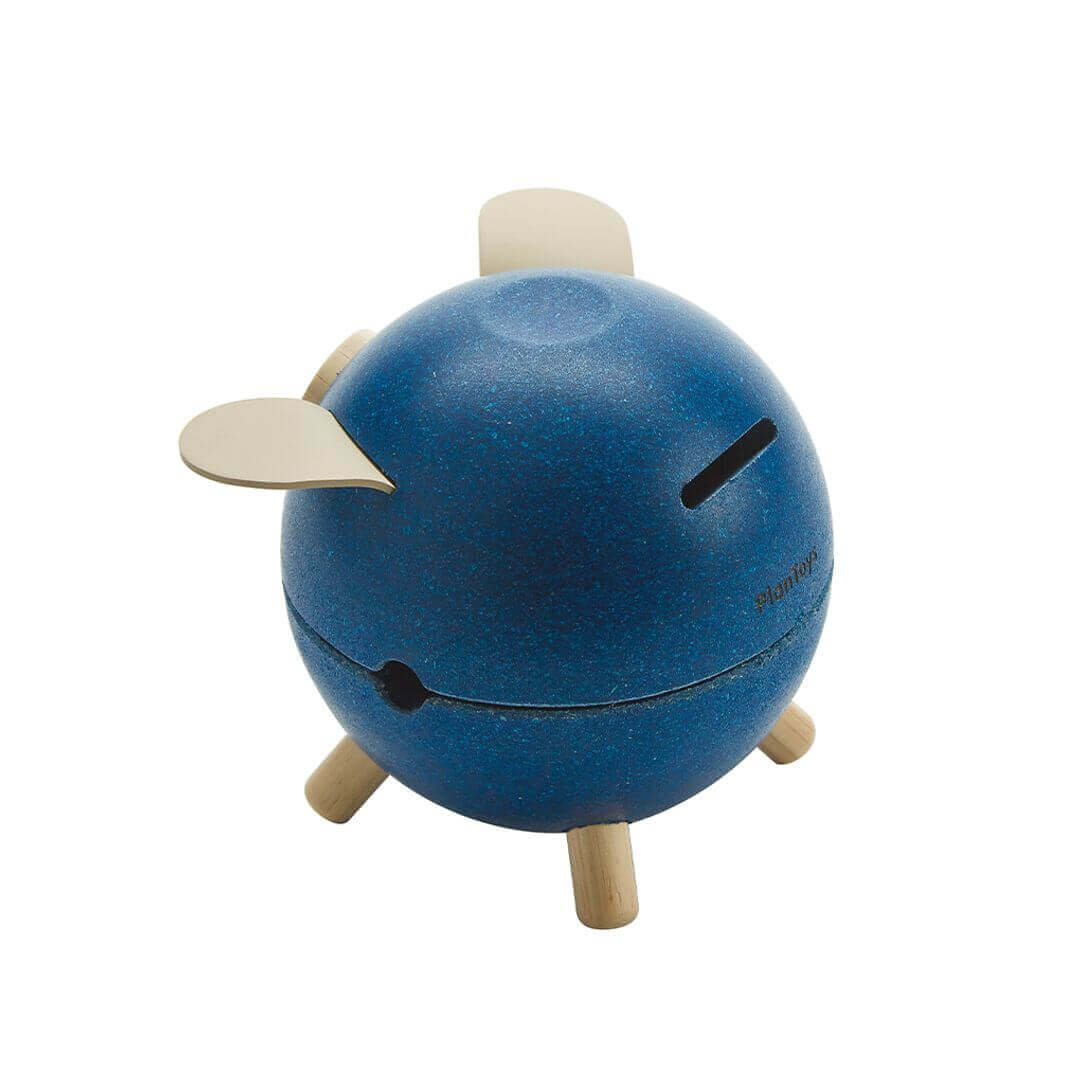 Piggy Bank - Blue, PlanToys USA, eco-friendly Toys, Mountain Kids Toys