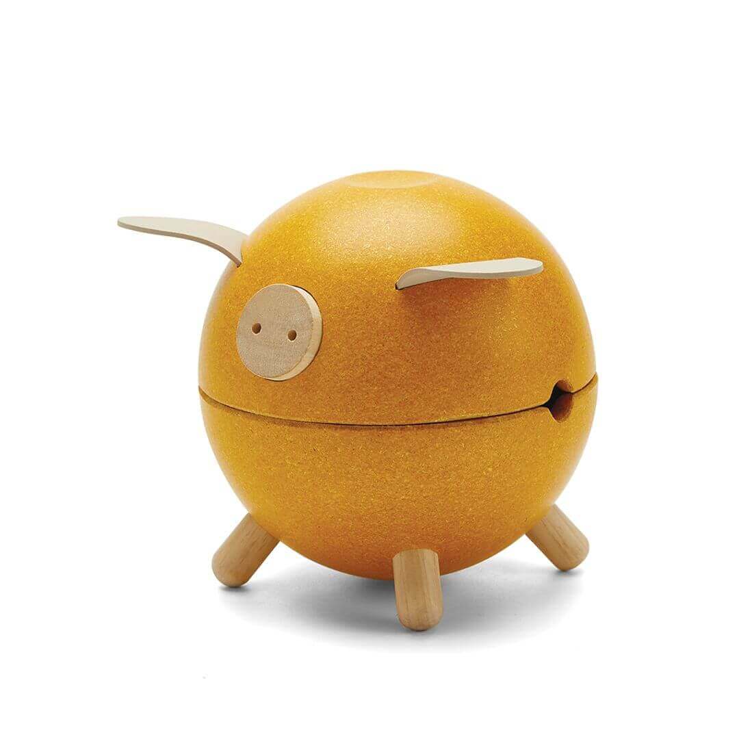 Piggy Bank - Yellow, PlanToys USA, eco-friendly Toys, Mountain Kids Toys