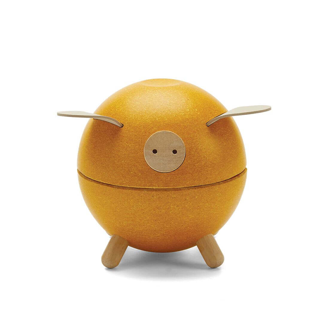 Piggy Bank - Yellow, PlanToys USA, eco-friendly Toys, Mountain Kids Toys