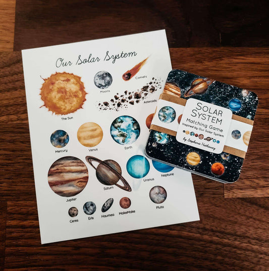 Our Solar System Matching Game, Stephanie Hathaway Designs, eco-friendly Toys, Mountain Kids Toys