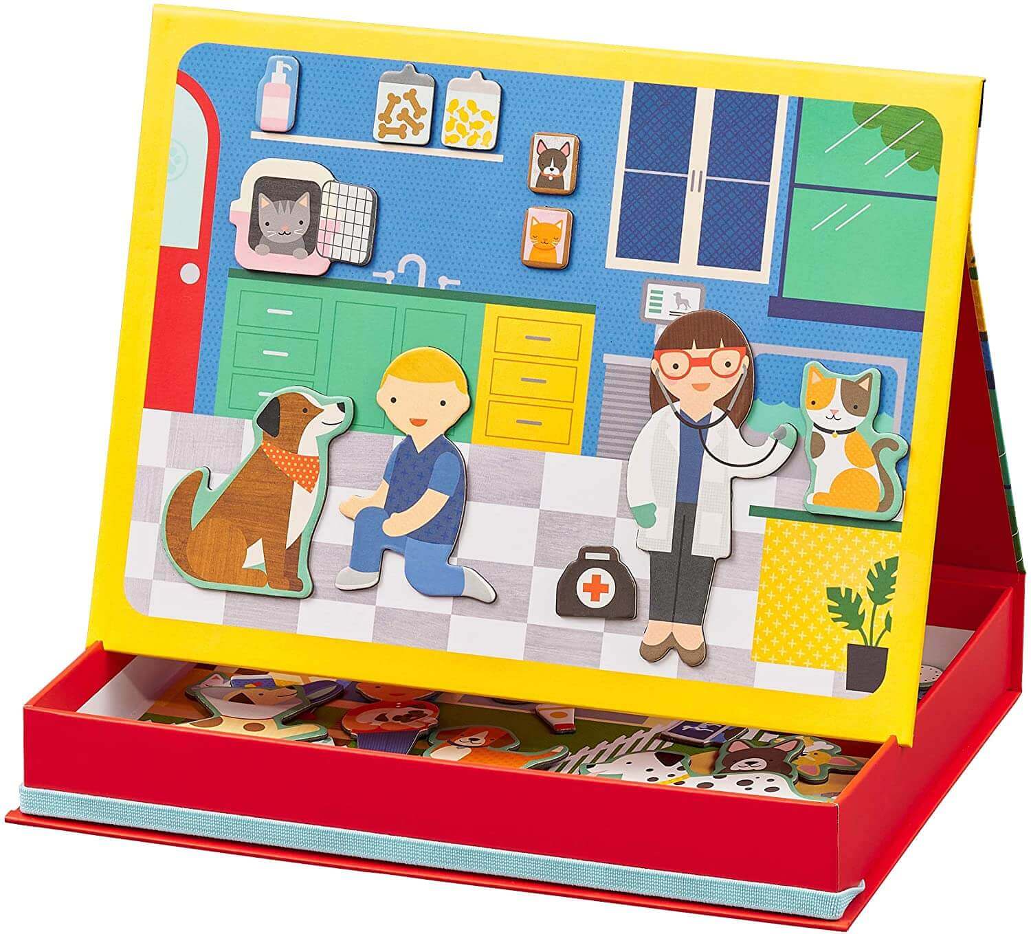 Pet Hospital Magnetic Play Scene, Petit Collage, eco-friendly Toys, Mountain Kids Toys
