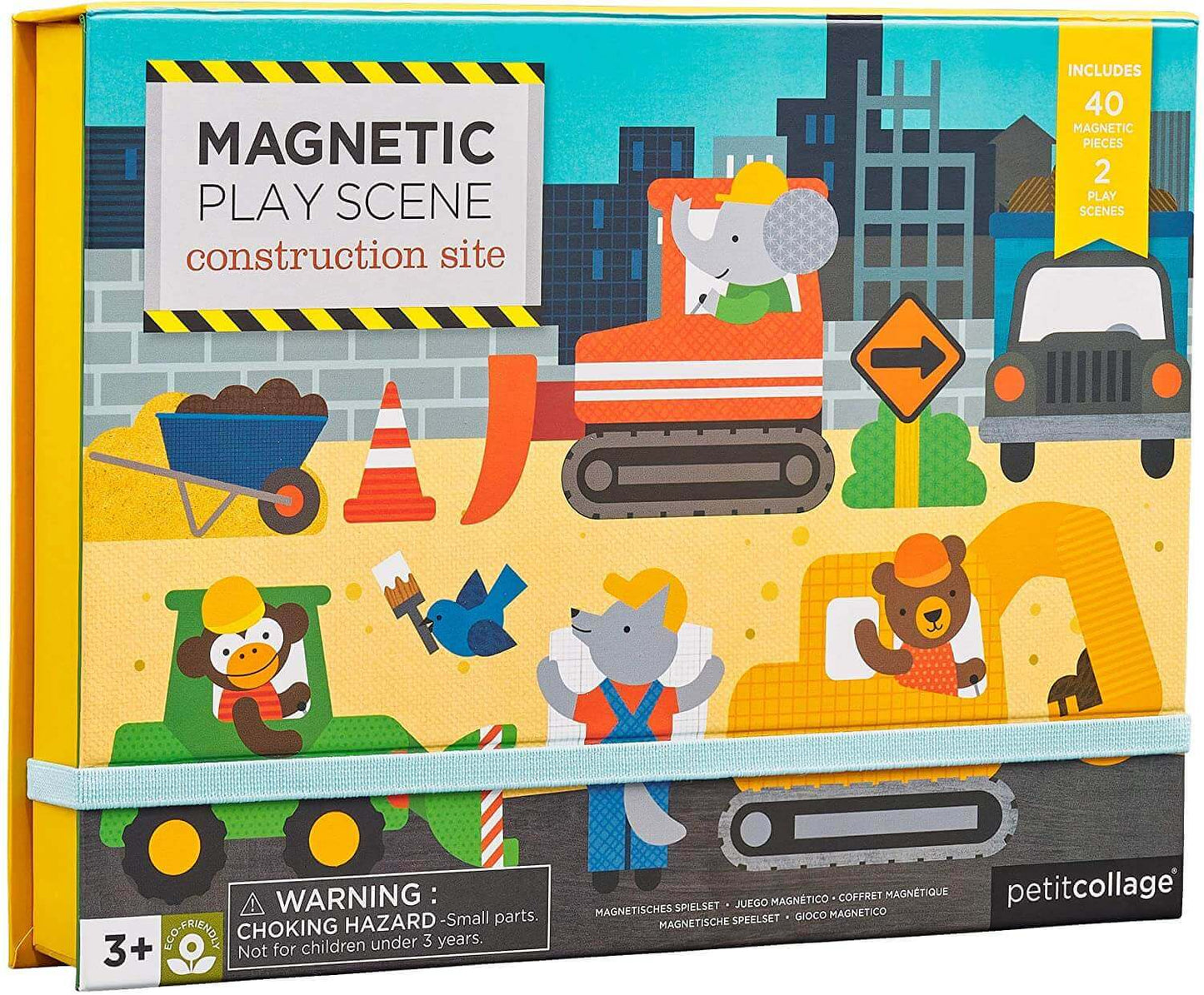 Construction Site Magnetic Play Scene, Petit Collage, eco-friendly Toys, Mountain Kids Toys