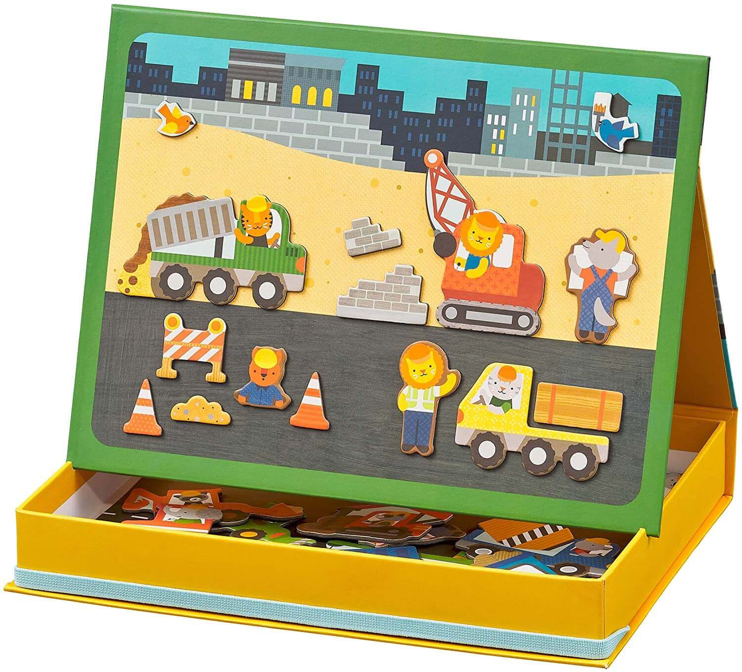 Construction Site Magnetic Play Scene, Petit Collage, eco-friendly Toys, Mountain Kids Toys