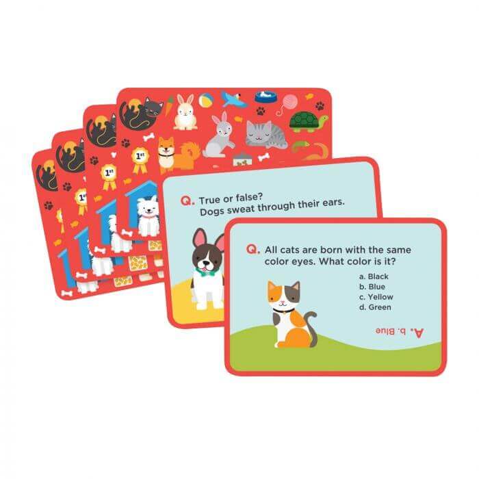 Pets Trivia 50 Quiz Cards, Petit Collage, eco-friendly Toys, Mountain Kids Toys