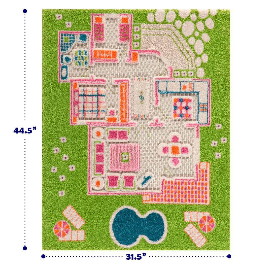 Play House Green 3d Play Rug by IVI, IVI 3d Play Rugs, eco-friendly Toys, Mountain Kids Toys