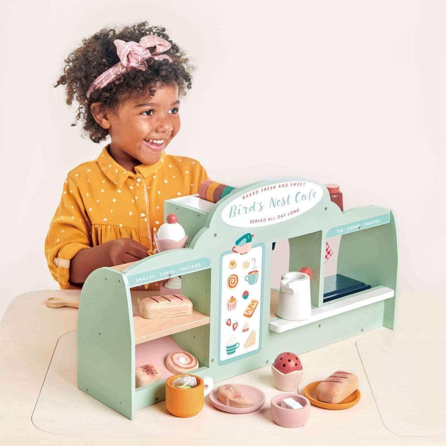 Bird's Nest Cafe Playset, Tender Leaf Toys, eco-friendly Toys, Mountain Kids Toys