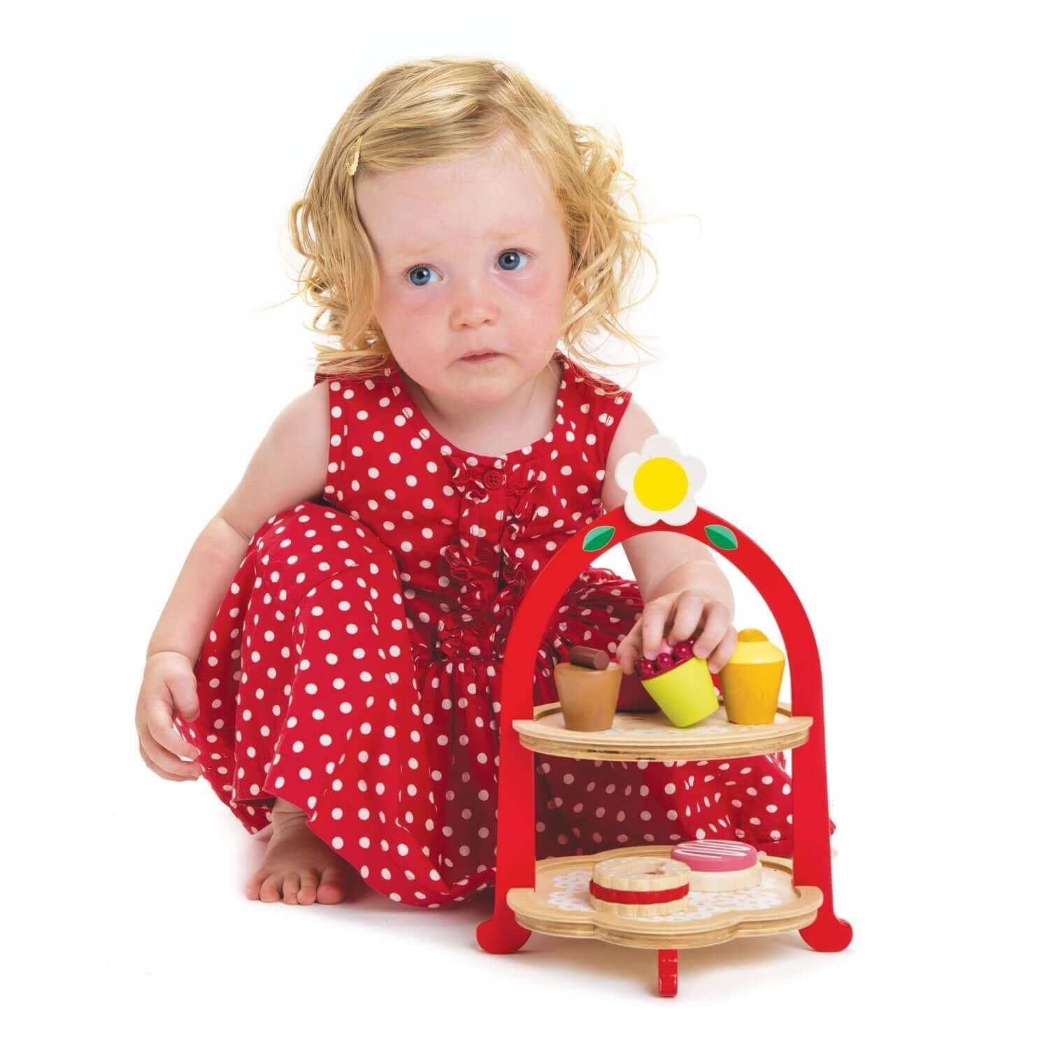 Afternoon Tea Stand and Cookies, Tender Leaf Toys, eco-friendly Toys, Mountain Kids Toys