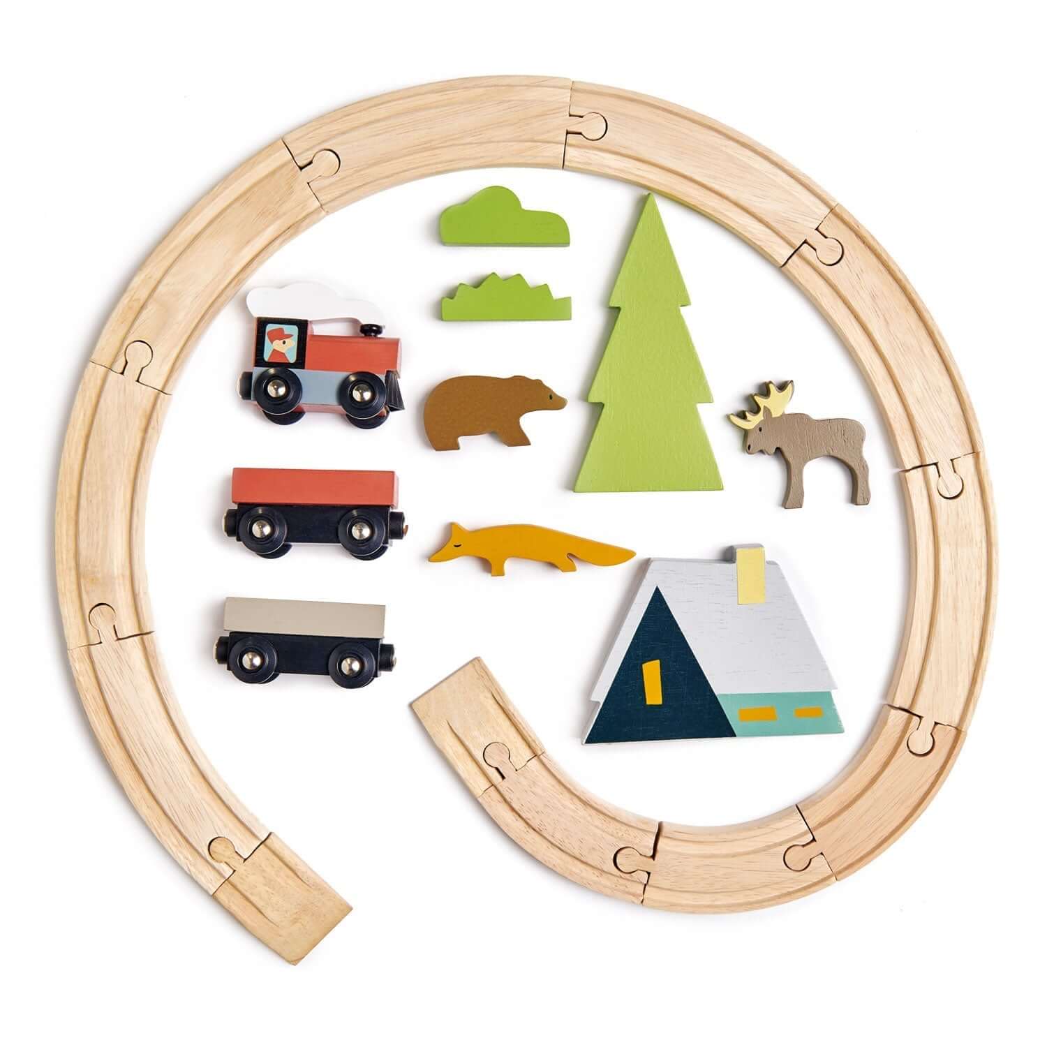 Treetops Train Set, Tender Leaf Toys, eco-friendly Toys, Mountain Kids Toys