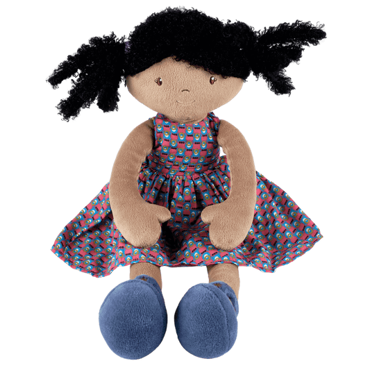 Leota - Black Hair with Purple Dress, Tikiri Toys, eco-friendly Toys, Mountain Kids Toys