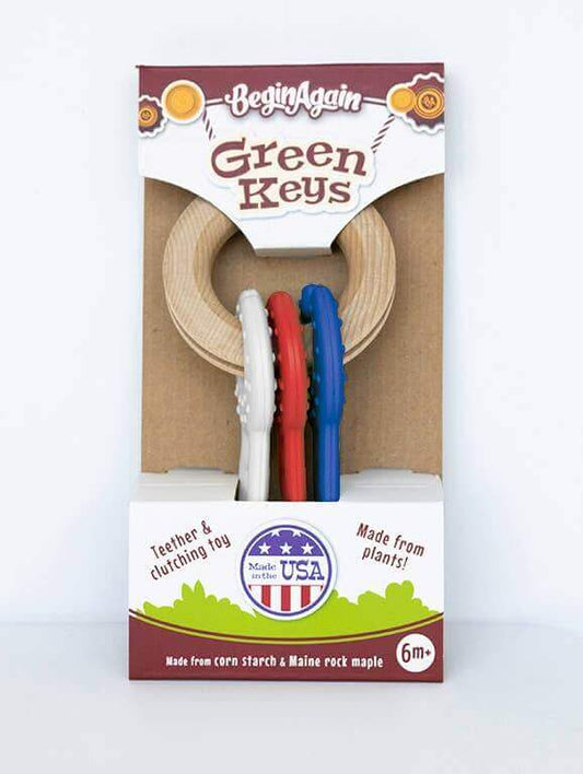 Green Keys Clutching and Teething, Begin Again, eco-friendly Toys, Mountain Kids Toys