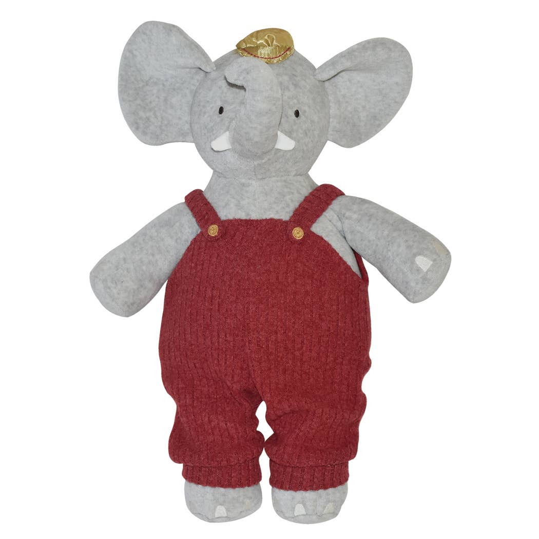 Alvin the Elephant in Red Dungaree, Tikiri Toys, eco-friendly Toys, Mountain Kids Toys