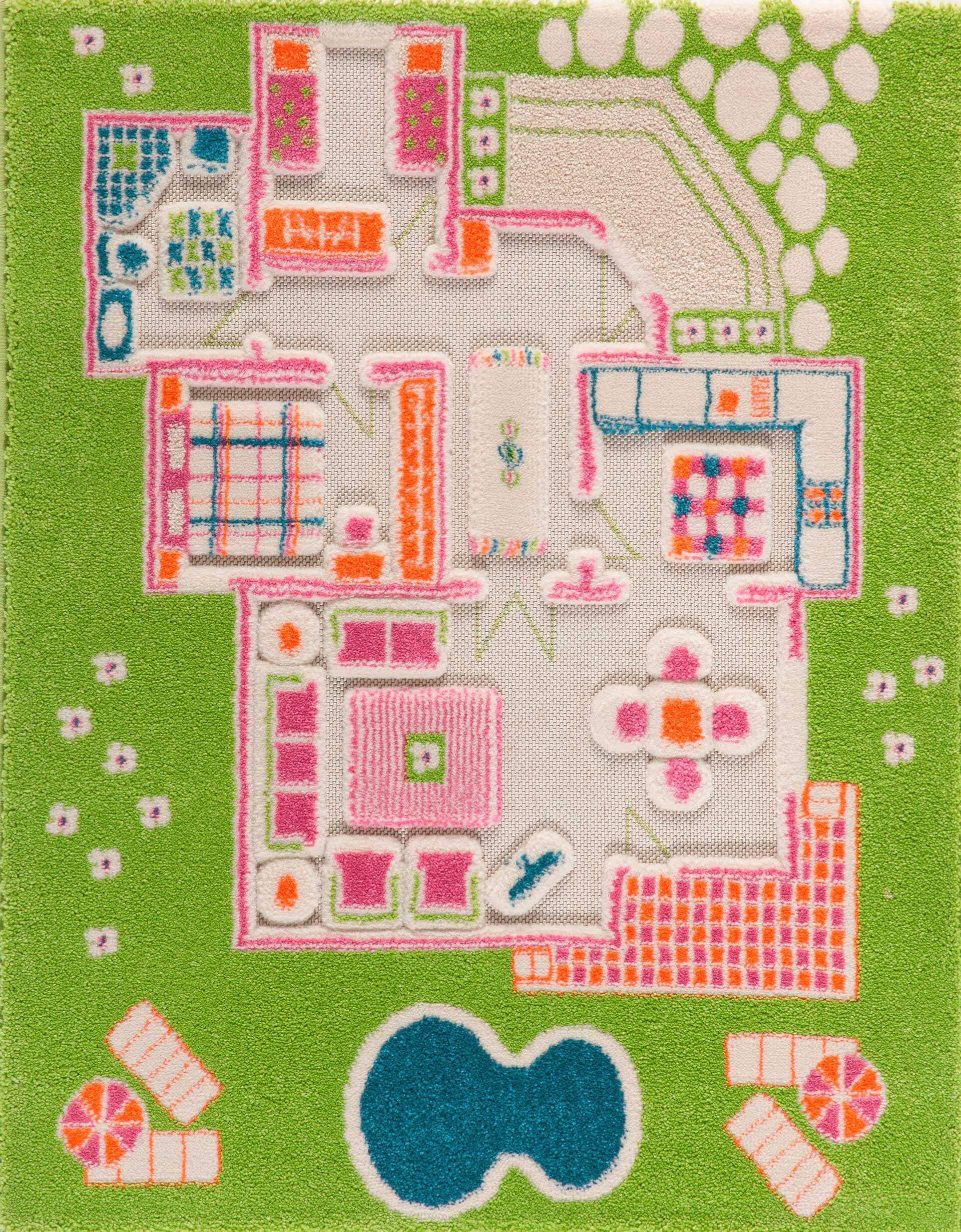 Playhouse Rug Play House Green 3d Play Rug by IVI Eco-friendly Toy | Mountain Kids Toys