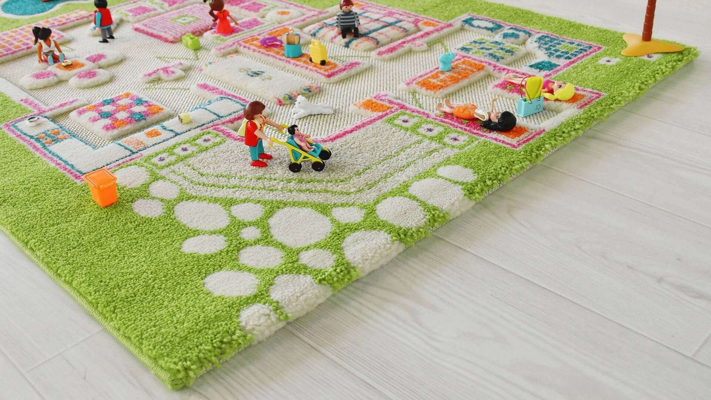 Play House Green 3d Play Rug by IVI, IVI 3d Play Rugs, eco-friendly Toys, Mountain Kids Toys
