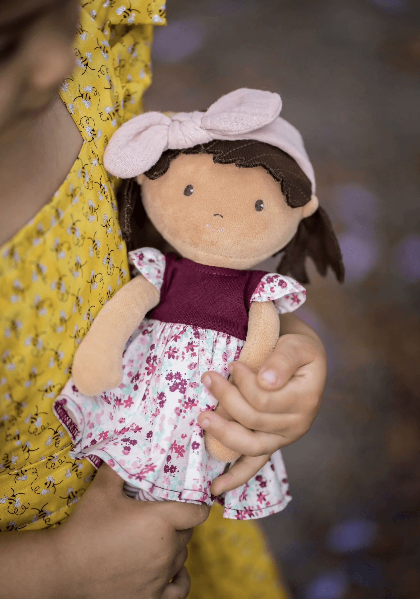 Selina - Pink Bow Doll, Tikiri Toys, eco-friendly Toys, Mountain Kids Toys