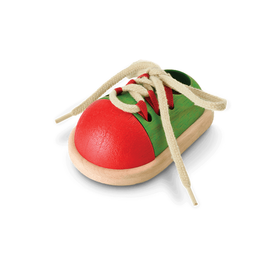 Tie-Up Shoe, Red, PlanToys, eco-friendly Toys, Mountain Kids Toys