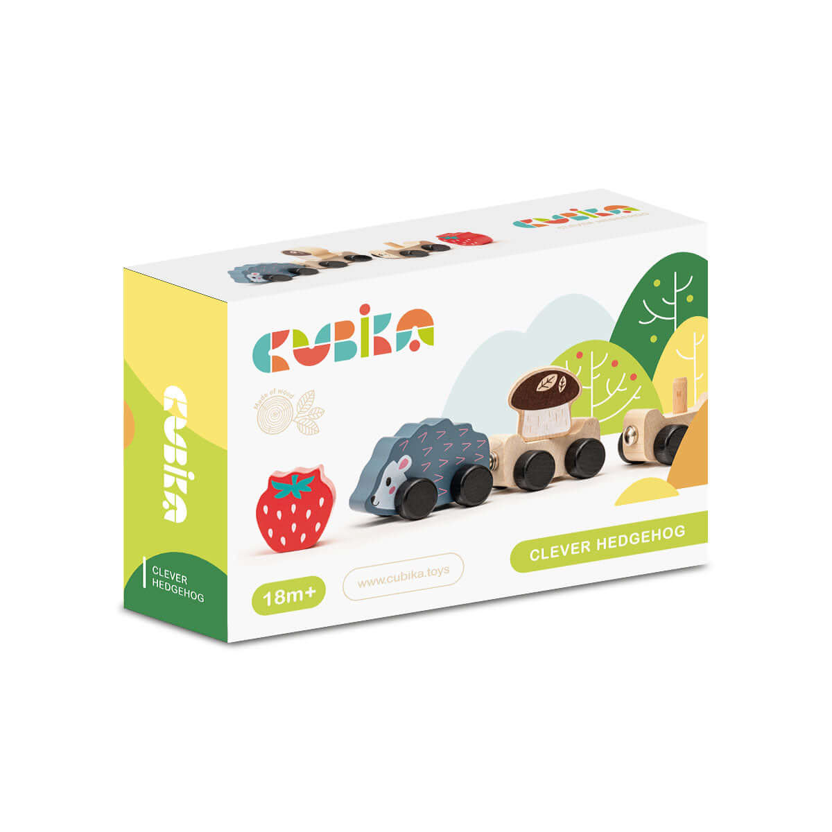 Clever Hedgehog Wooden Train, Cubika, eco-friendly Toys, Mountain Kids Toys