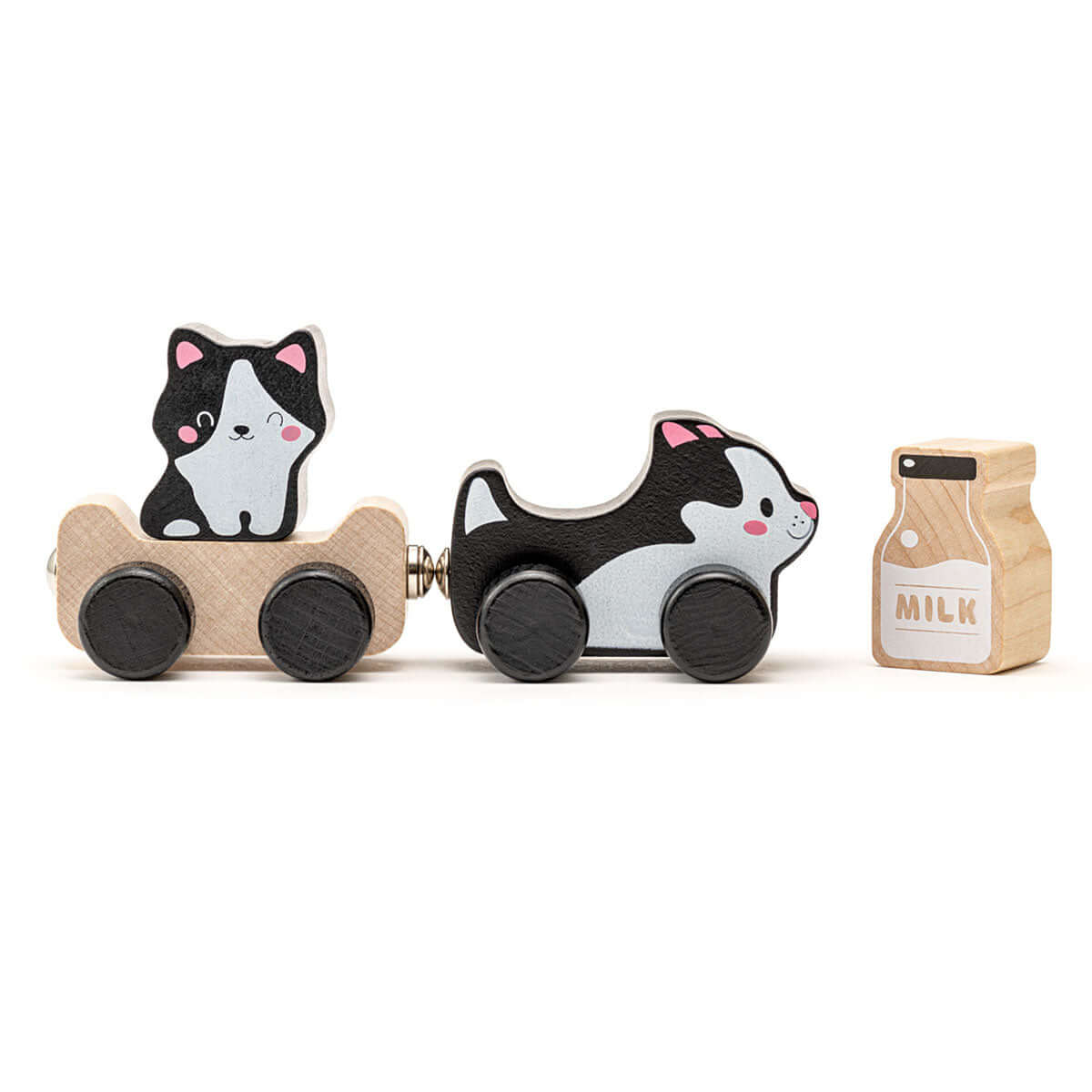 Clever Kitties Wooden Train, Cubika, eco-friendly Toys, Mountain Kids Toys