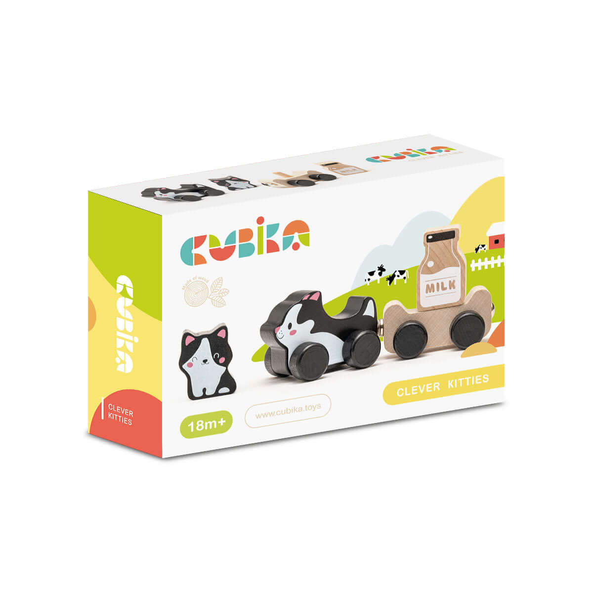 Clever Kitties Wooden Train, Cubika, eco-friendly Toys, Mountain Kids Toys